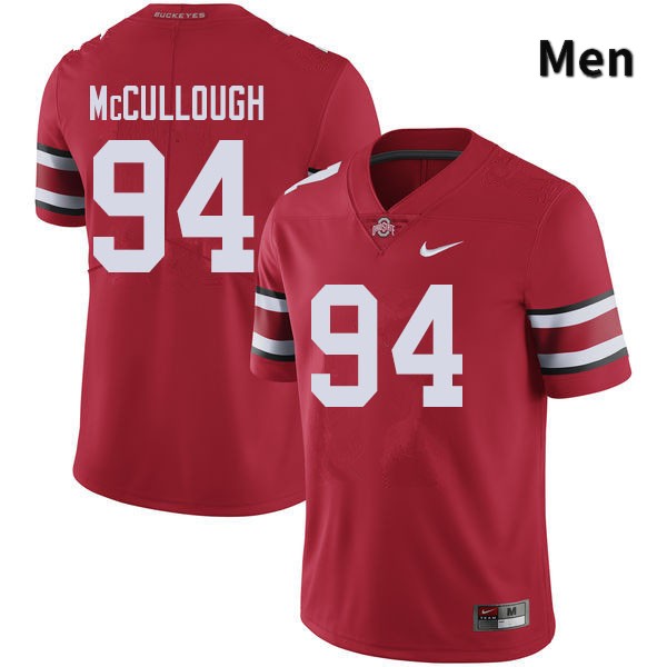 Ohio State Buckeyes Roen McCullough Men's #94 Red Authentic Stitched College Football Jersey